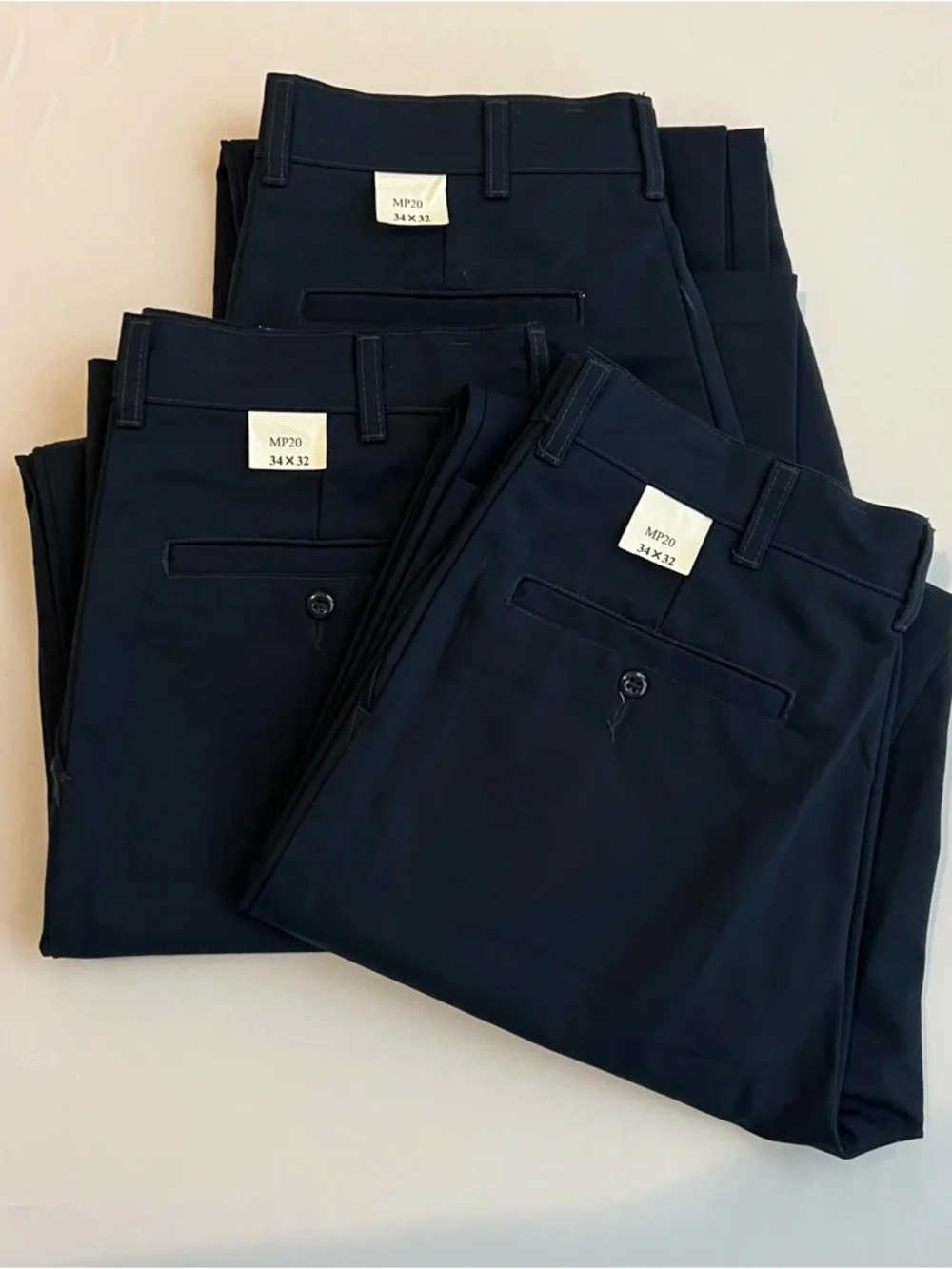 Set of 3 Pants MP20 Men Classic Blue Chinos Pants Size 34” x 32” Casual or Work - Picture 6 of 15